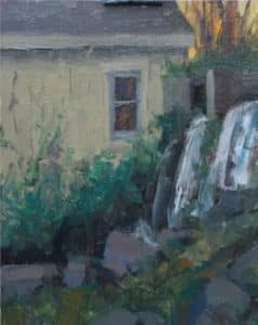 Jonathan McPhillips paints plein air at Lafayette Falls Rhode Island